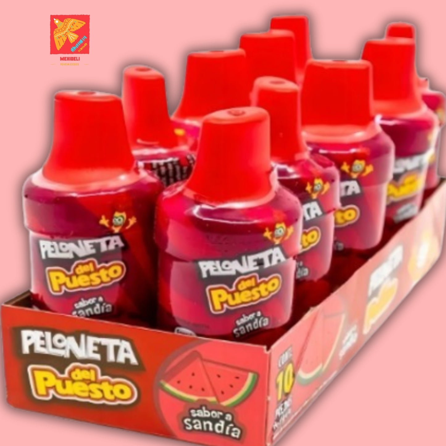 Del Puesto Watermelon Lollipops with Chili – Sweet & Spicy Mexican Candy, 10ct