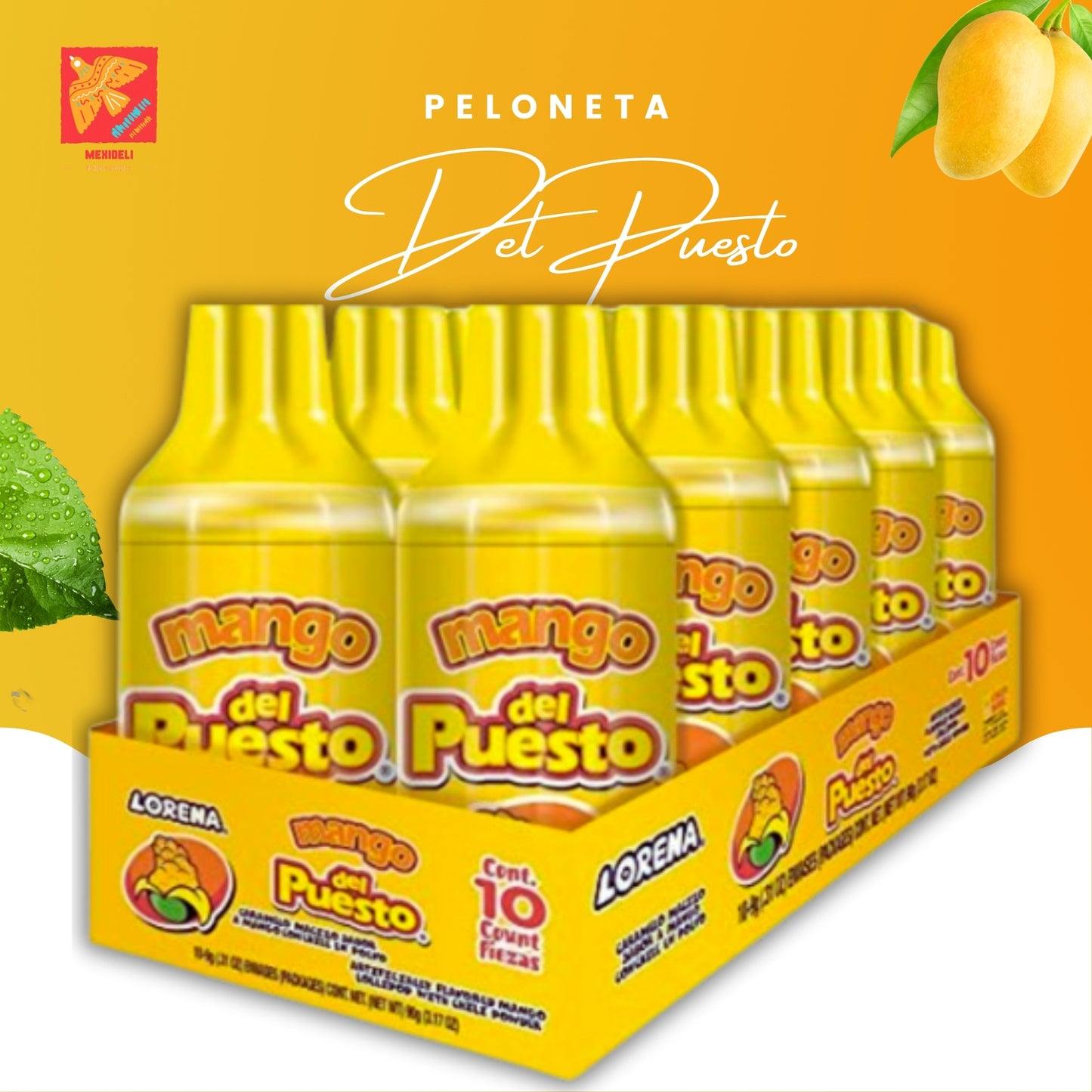Del Puesto Mango Chili Lollipops – Sweet & Spicy Mexican Candy, 10ct