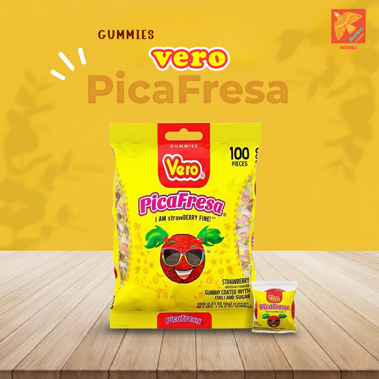 Vero Pica Gomas Fresa – Spicy Sweet Strawberry Mexican Gummies