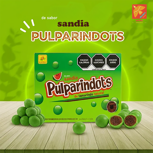 De La Rosa Pulparindots Watermelon Tamarind – Sweet & Spicy Mexican Candy, 20ct