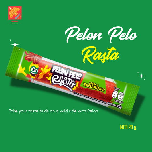Pelon Pelo Rasta Tamarind Candy – Spicy & Sweet Mexican Treats, 10ct