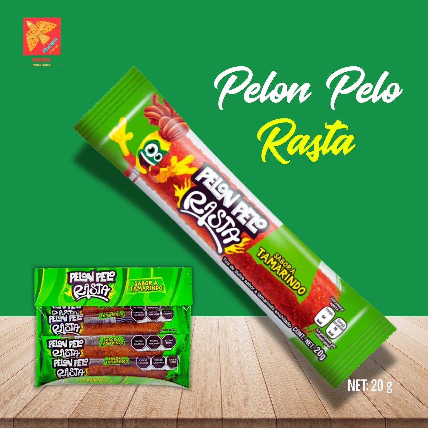 Pelon Pelo Rasta Tamarind Candy – Spicy & Sweet Mexican Treats, 10ct