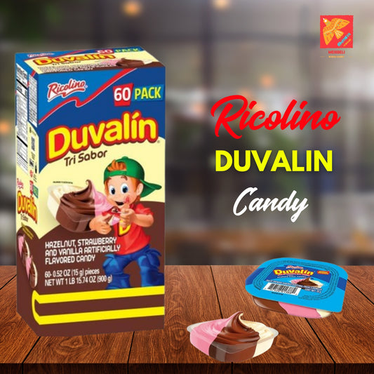 Ricolino Duvalin Tri-Flavor Candy – Chocolate & Strawberry Mexican Treat