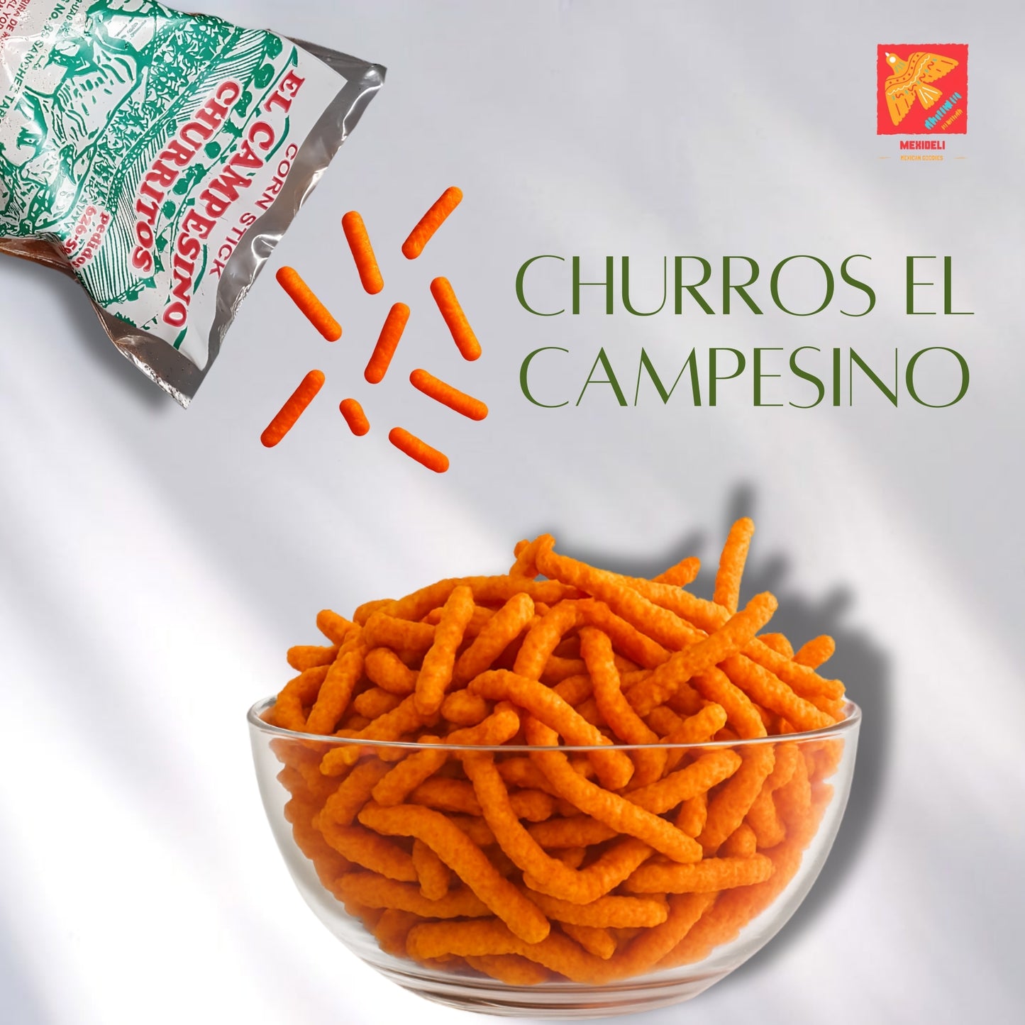 Churritos Locos El Campesin – Spicy Mexican Corn Sticks with Peanuts, 6 Pack (7oz)