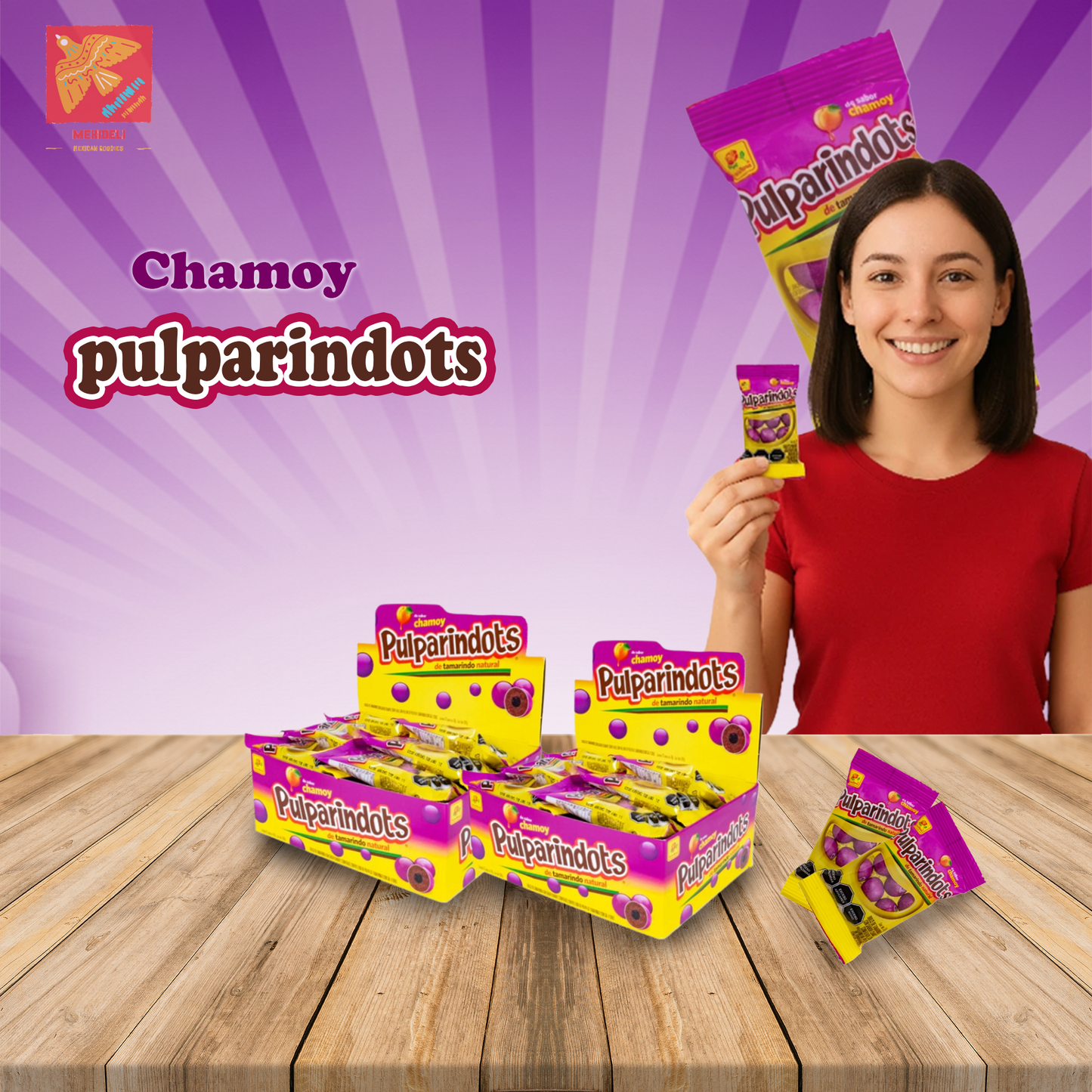 De La Rosa Pulparindo Tamarindots Chamoy – Spicy & Sweet Mexican Candy, 20ct