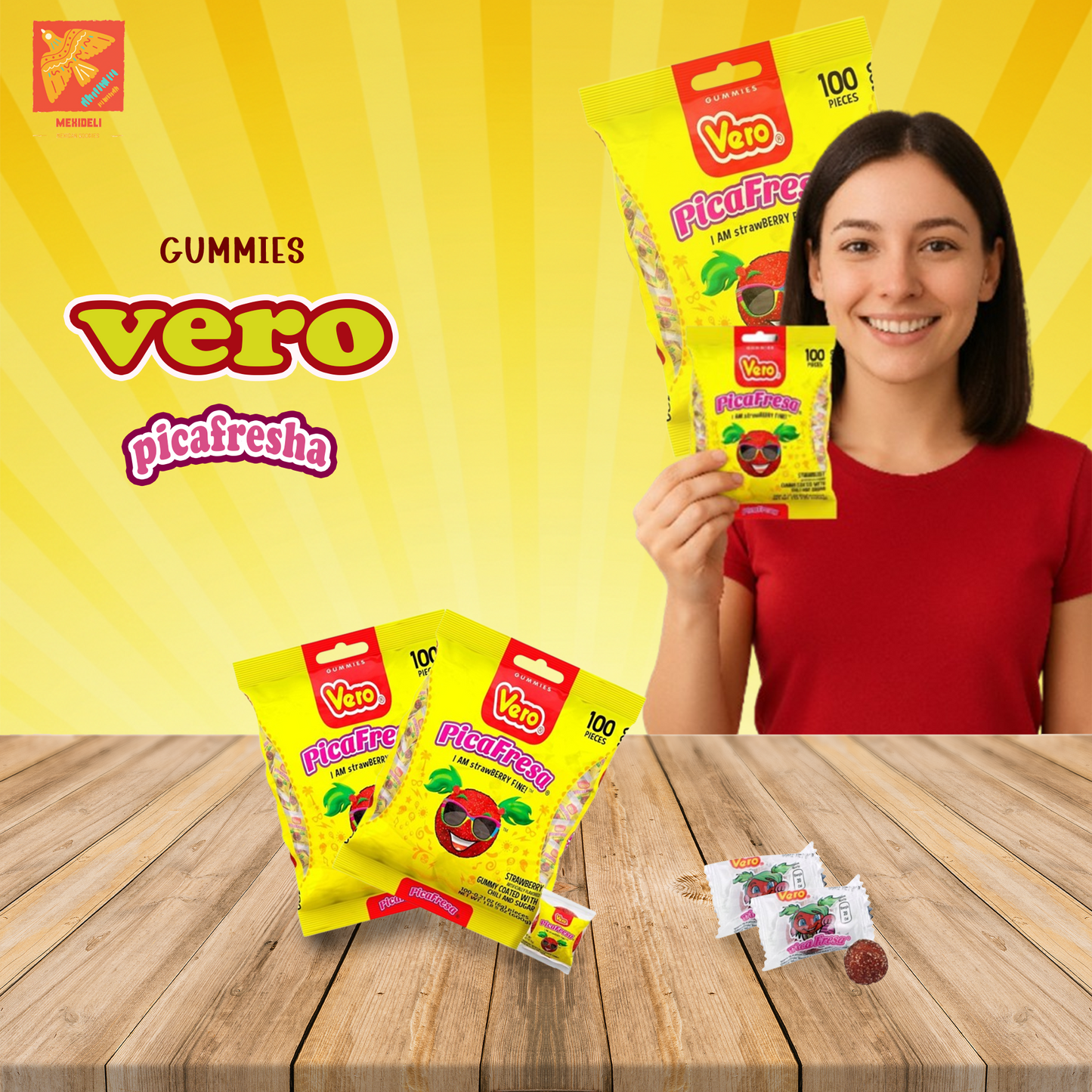 Vero Pica Gomas Fresa – Spicy Sweet Strawberry Mexican Gummies