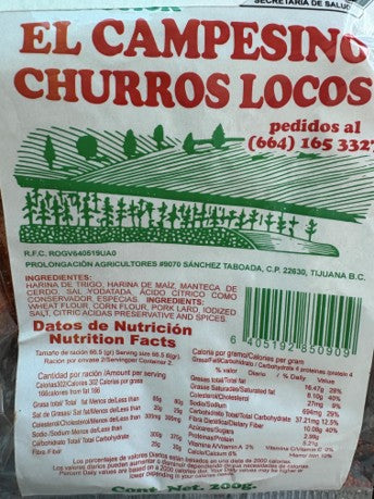 Churritos Locos El Campesin – Spicy Mexican Corn Sticks with Peanuts, 6 Pack (7oz)