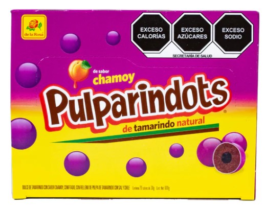 De La Rosa Pulparindo Tamarindots Chamoy – Spicy & Sweet Mexican Candy, 20ct