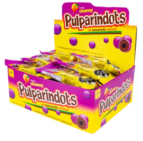 De La Rosa Pulparindo Tamarindots Chamoy – Spicy & Sweet Mexican Candy, 20ct