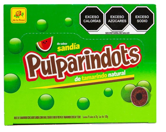 De La Rosa Pulparindots Watermelon Tamarind – Sweet & Spicy Mexican Candy, 20ct