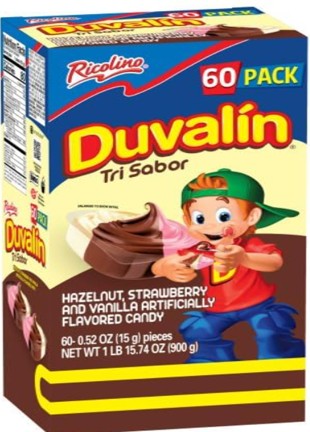 Ricolino Duvalin Tri-Flavor Candy – Chocolate & Strawberry Mexican Treat