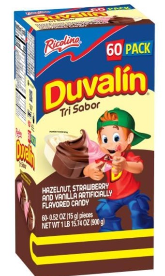 Ricolino Duvalin Tri-Flavor Candy – Chocolate & Strawberry Mexican Treat