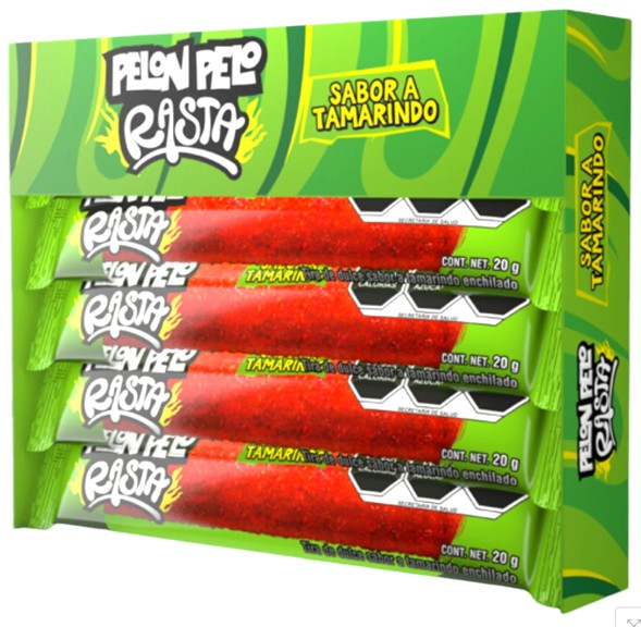 Pelon Pelo Rasta Tamarind Candy – Spicy & Sweet Mexican Treats, 10ct