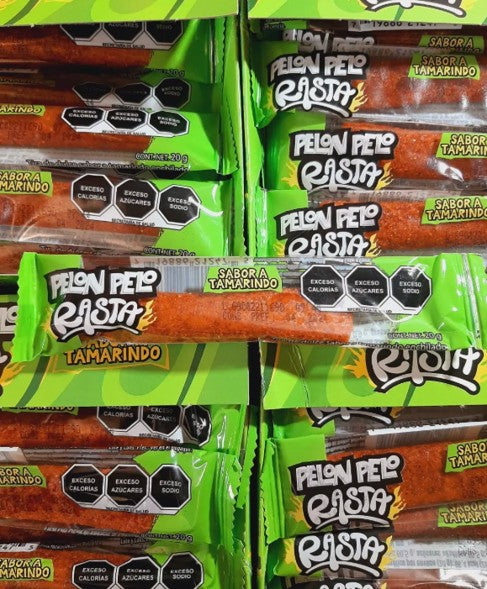 Pelon Pelo Rasta Tamarind Candy – Spicy & Sweet Mexican Treats, 10ct