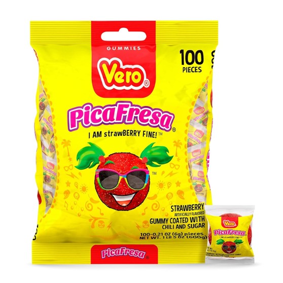 Vero Pica Gomas Fresa – Spicy Sweet Strawberry Mexican Gummies