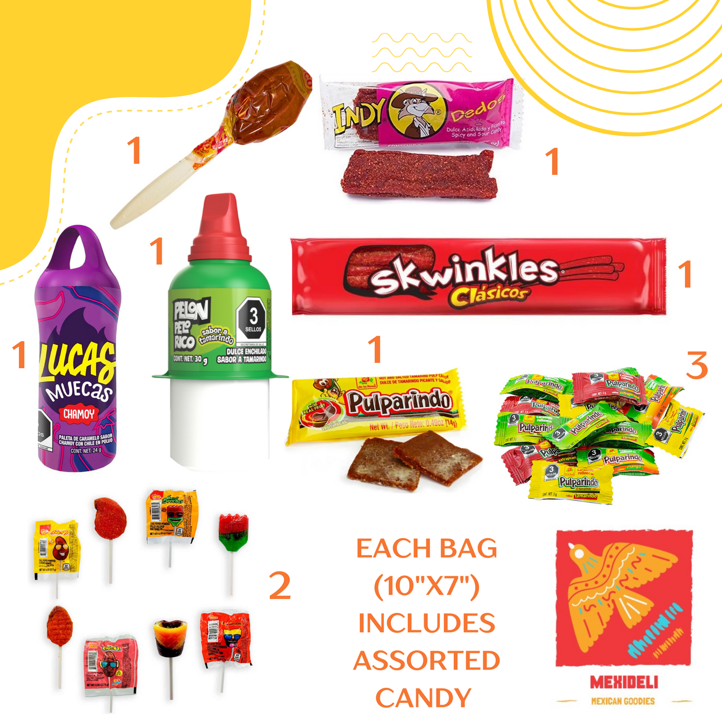 Assorted Mexican Candy Bag – Spicy & Sweet Mexican Treats (6 Pack)