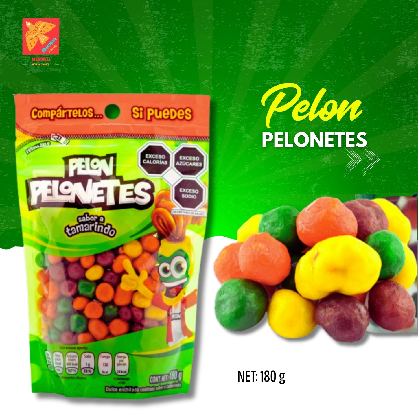 Pelon Pelo Rico Pelonetes – Spicy Tamarind Mexican Fruit Candy Snack