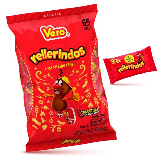 Vero Rellerindos Tamarind Chili Candy – Spicy Sweet Mexican Treats, 65ct